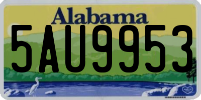 AL license plate 5AU9953