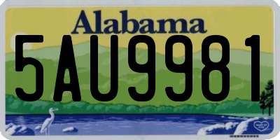 AL license plate 5AU9981