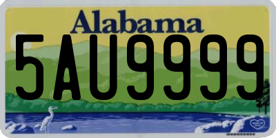 AL license plate 5AU9999