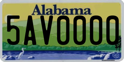 AL license plate 5AV0000