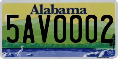 AL license plate 5AV0002