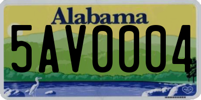 AL license plate 5AV0004