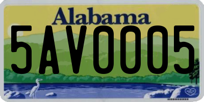 AL license plate 5AV0005
