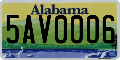 AL license plate 5AV0006