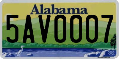 AL license plate 5AV0007