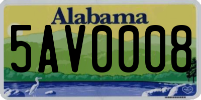 AL license plate 5AV0008