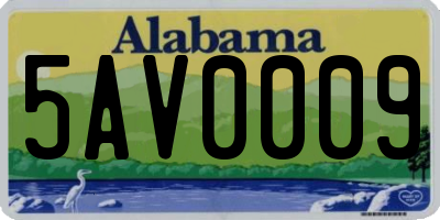 AL license plate 5AV0009