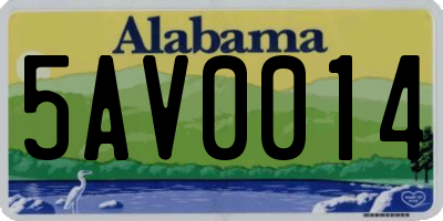 AL license plate 5AV0014