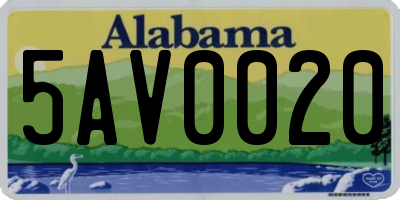 AL license plate 5AV0020