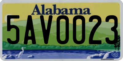 AL license plate 5AV0023