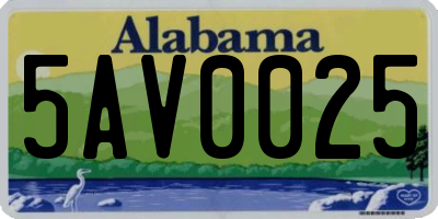 AL license plate 5AV0025