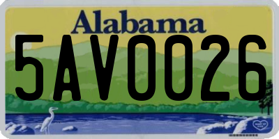 AL license plate 5AV0026