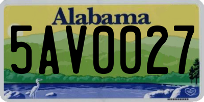 AL license plate 5AV0027