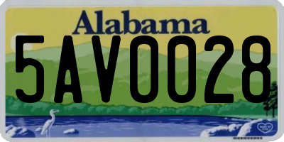 AL license plate 5AV0028