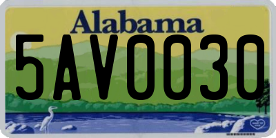 AL license plate 5AV0030