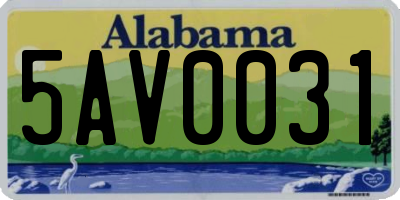 AL license plate 5AV0031