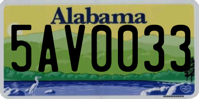 AL license plate 5AV0033