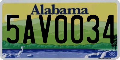 AL license plate 5AV0034