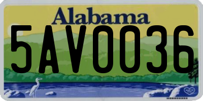 AL license plate 5AV0036