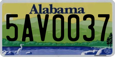 AL license plate 5AV0037