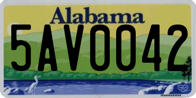 AL license plate 5AV0042