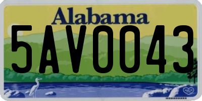 AL license plate 5AV0043