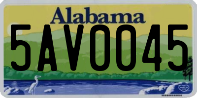 AL license plate 5AV0045