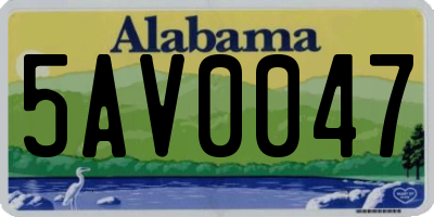AL license plate 5AV0047
