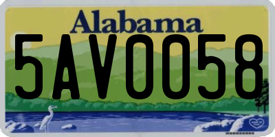 AL license plate 5AV0058