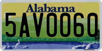 AL license plate 5AV0060