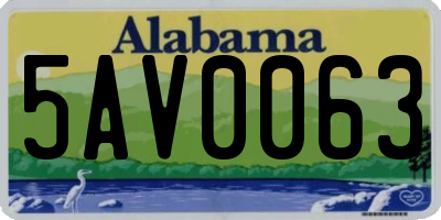 AL license plate 5AV0063