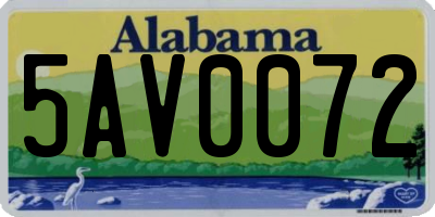 AL license plate 5AV0072