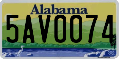 AL license plate 5AV0074