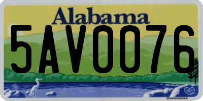 AL license plate 5AV0076