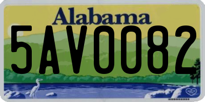 AL license plate 5AV0082