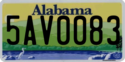 AL license plate 5AV0083