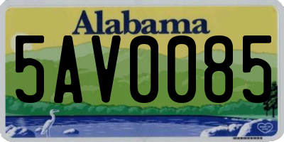 AL license plate 5AV0085