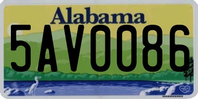 AL license plate 5AV0086