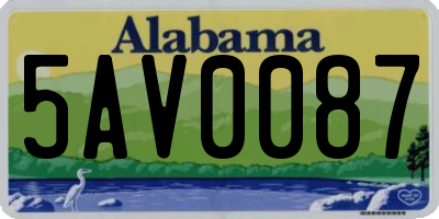 AL license plate 5AV0087