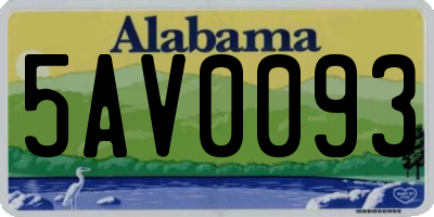 AL license plate 5AV0093