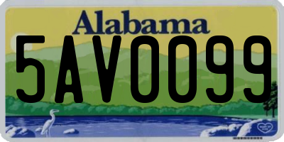 AL license plate 5AV0099