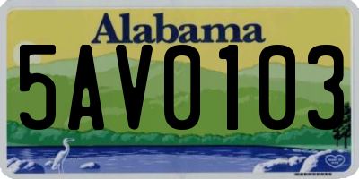 AL license plate 5AV0103