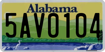 AL license plate 5AV0104