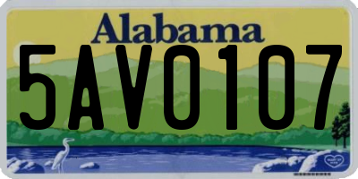 AL license plate 5AV0107