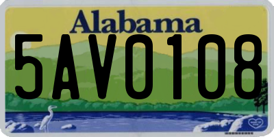 AL license plate 5AV0108