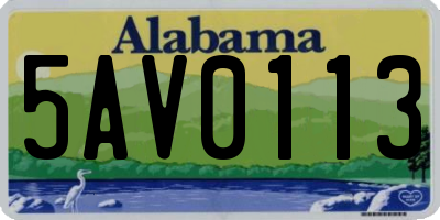 AL license plate 5AV0113