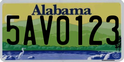 AL license plate 5AV0123