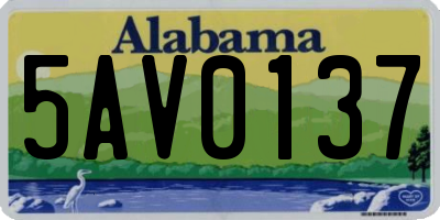 AL license plate 5AV0137