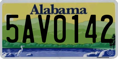 AL license plate 5AV0142