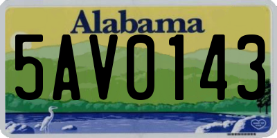 AL license plate 5AV0143